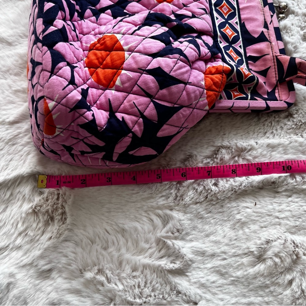 Vera Bradley Pink/Blue/Orange Floral Print Shoulder Purse - Picture 7 of 13